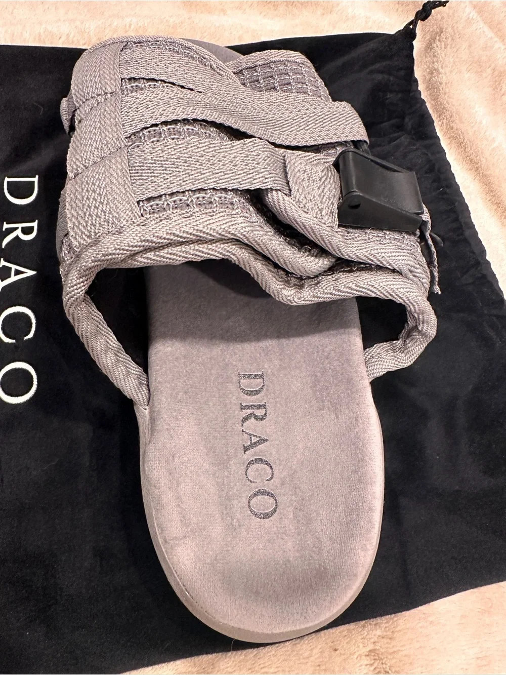 Draco Men's Gray Woven Slide Sandals
